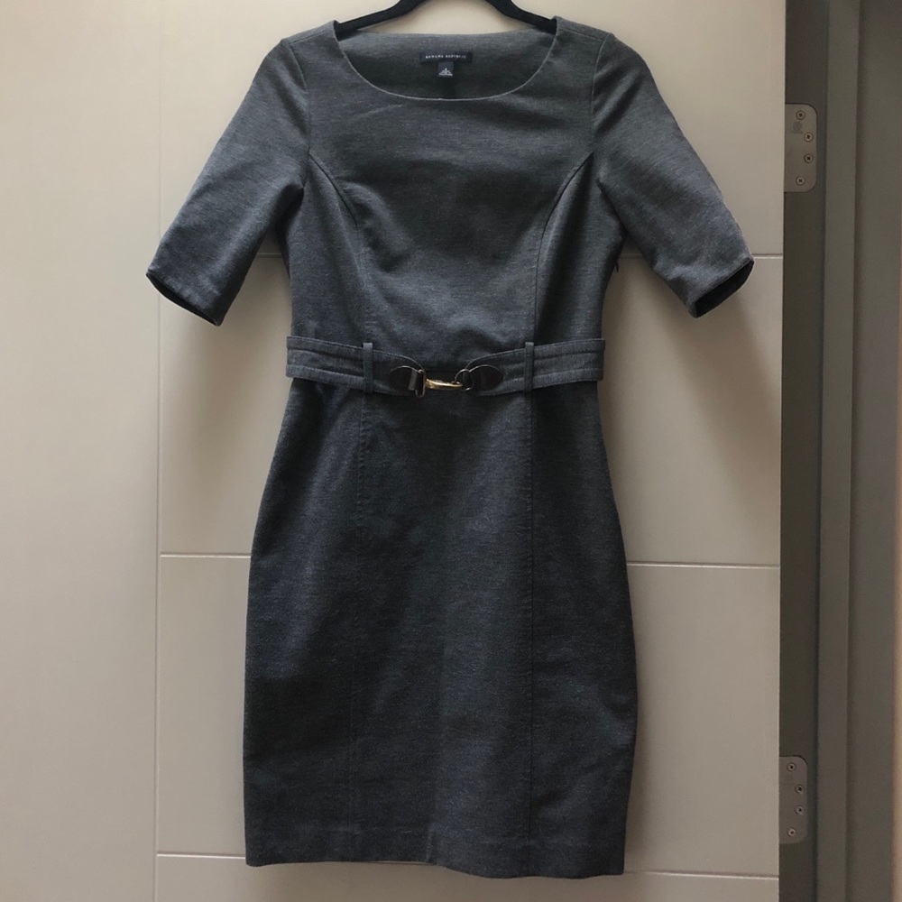 BANANA REPUBLIC Grey Shortsleeved Mini Dress